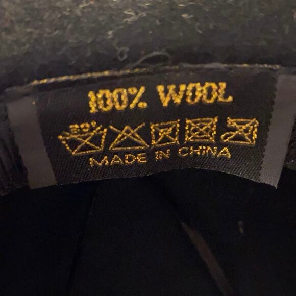 FK Fitted Kids 100% Wool Bowler Cap Hat Fedora Brim Black Tan - Picture 5 of 5